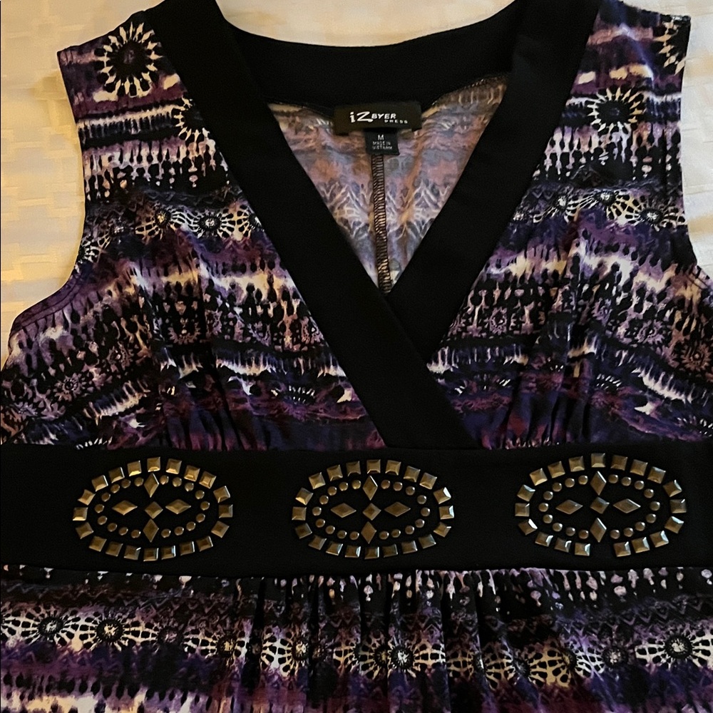 Iz Byer Purple and Black Mini Dress - Picture 2 of 4